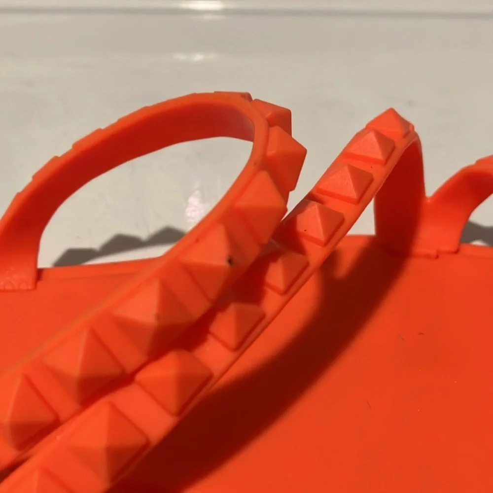 Forever 21 orange plastic slide sandals women’s size 8